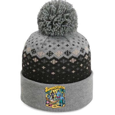 Happy Summerween Summer Halloween Holiday Beach Vibes Spooky The Baniff Cuffed Pom Beanie