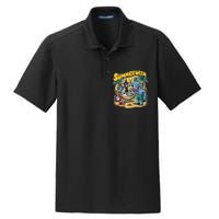 Happy Summerween Summer Halloween Holiday Beach Vibes Spooky Dry Zone Grid Polo