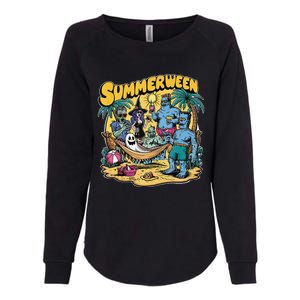 Happy Summerween Summer Halloween Holiday Beach Vibes Spooky Womens California Wash Sweatshirt