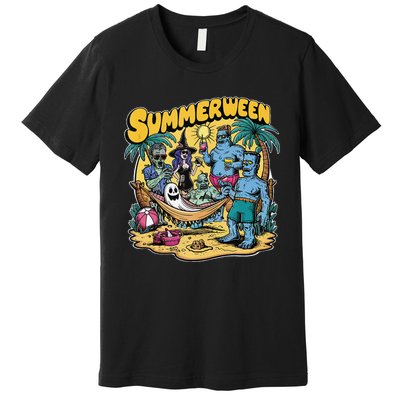 Happy Summerween Summer Halloween Holiday Beach Vibes Spooky Premium T-Shirt