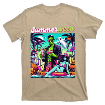 Happy Summerween Summer Halloween Holiday Beach Vibes Spooky T-Shirt