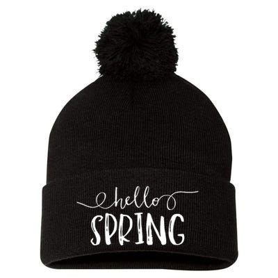 Hello Spring Season Pom Pom 12in Knit Beanie