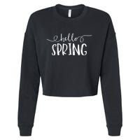 Hello Spring Season Cropped Pullover Crew