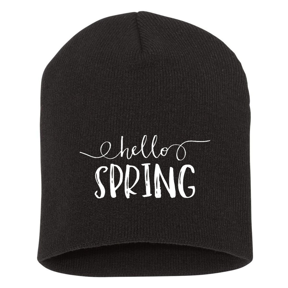 Hello Spring Season Short Acrylic Beanie