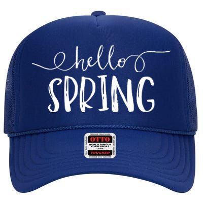 Hello Spring Season High Crown Mesh Back Trucker Hat