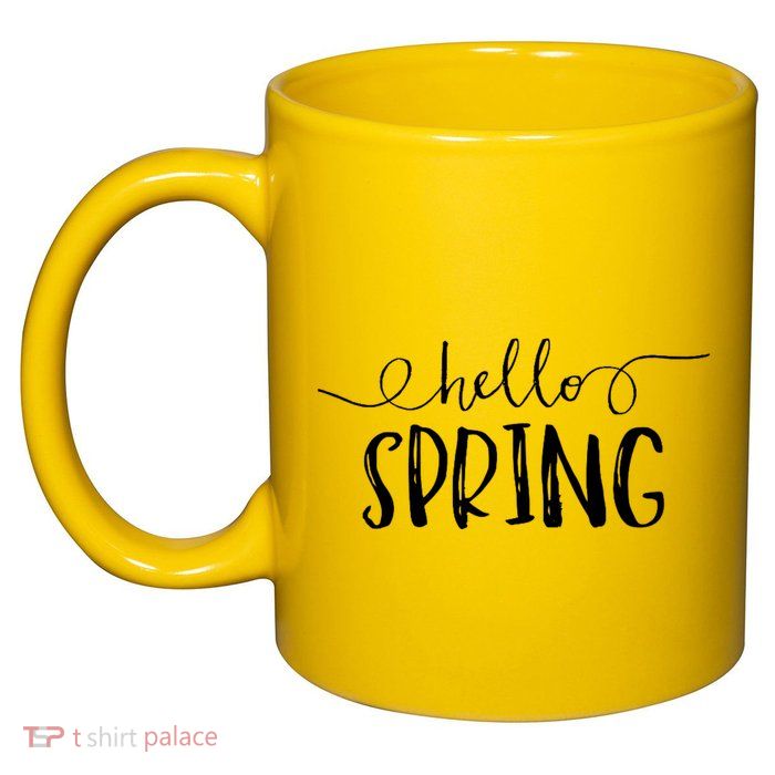 Hello Spring Season 11oz C Handle Ceramic Mug