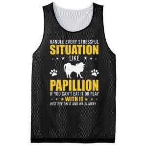 Handle Stressful Situation Papillion Dog Lovers Mesh Reversible Basketball Jersey Tank