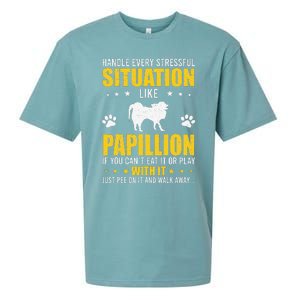 Handle Stressful Situation Papillion Dog Lovers Sueded Cloud Jersey T-Shirt