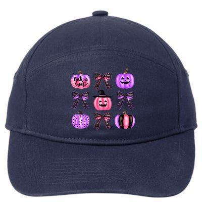 Halloween Spooky Season Coquette Bow 7-Panel Snapback Hat