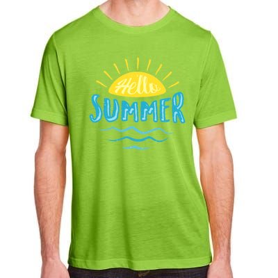 Hello Summer Sunset Ocean Wave Adult ChromaSoft Performance T-Shirt