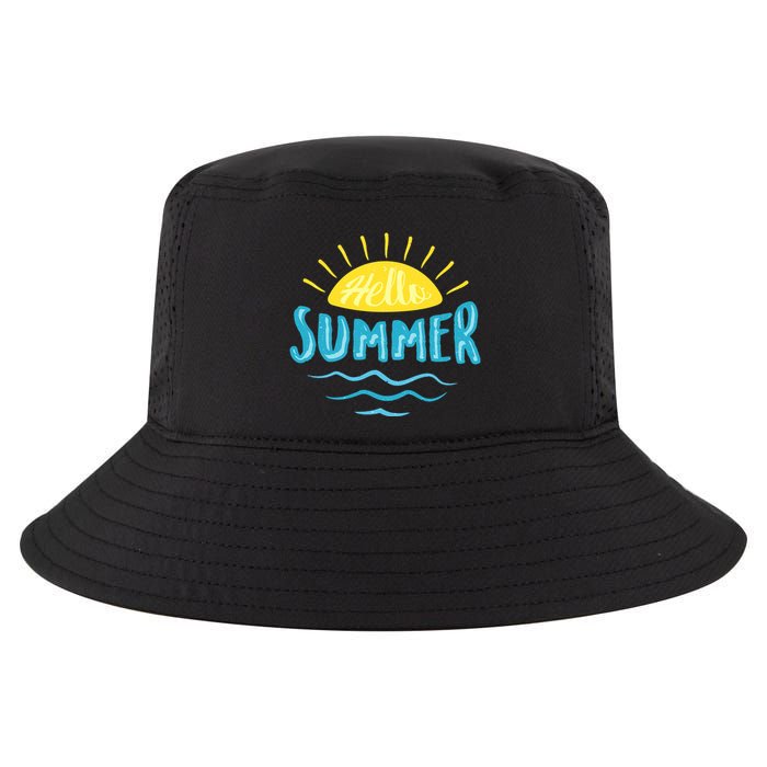 Hello Summer Sunset Ocean Wave Cool Comfort Performance Bucket Hat