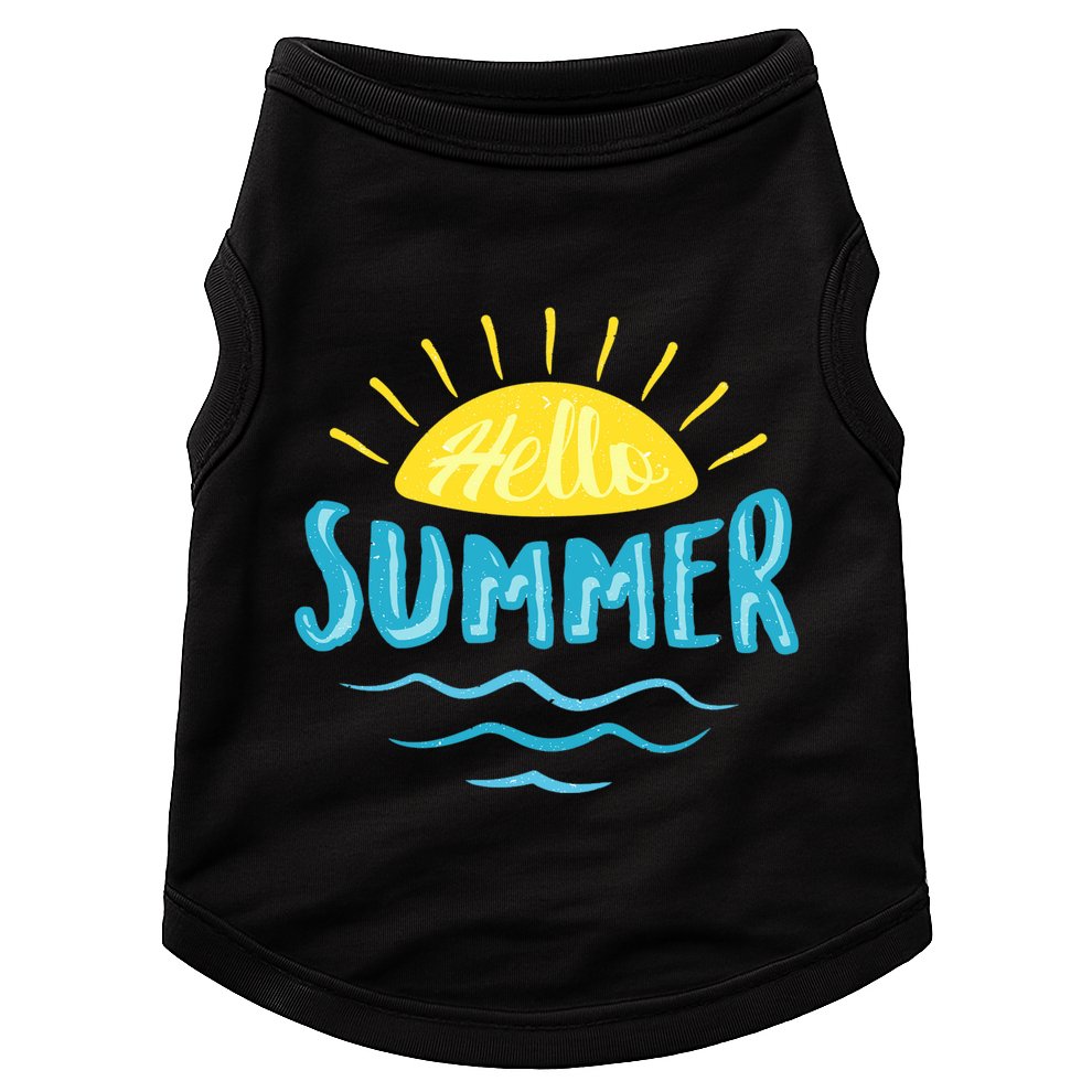 Hello Summer Sunset Ocean Wave Doggie Tank