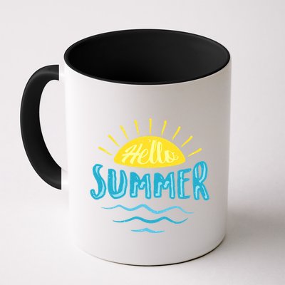 Hello Summer Sunset Ocean Wave Mug