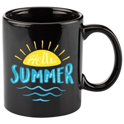 Hello Summer Sunset Ocean Wave 11oz C Handle Ceramic Mug