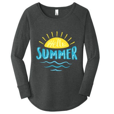 Hello Summer Sunset Ocean Wave Women's Perfect Tri Tunic Long Sleeve Shirt
