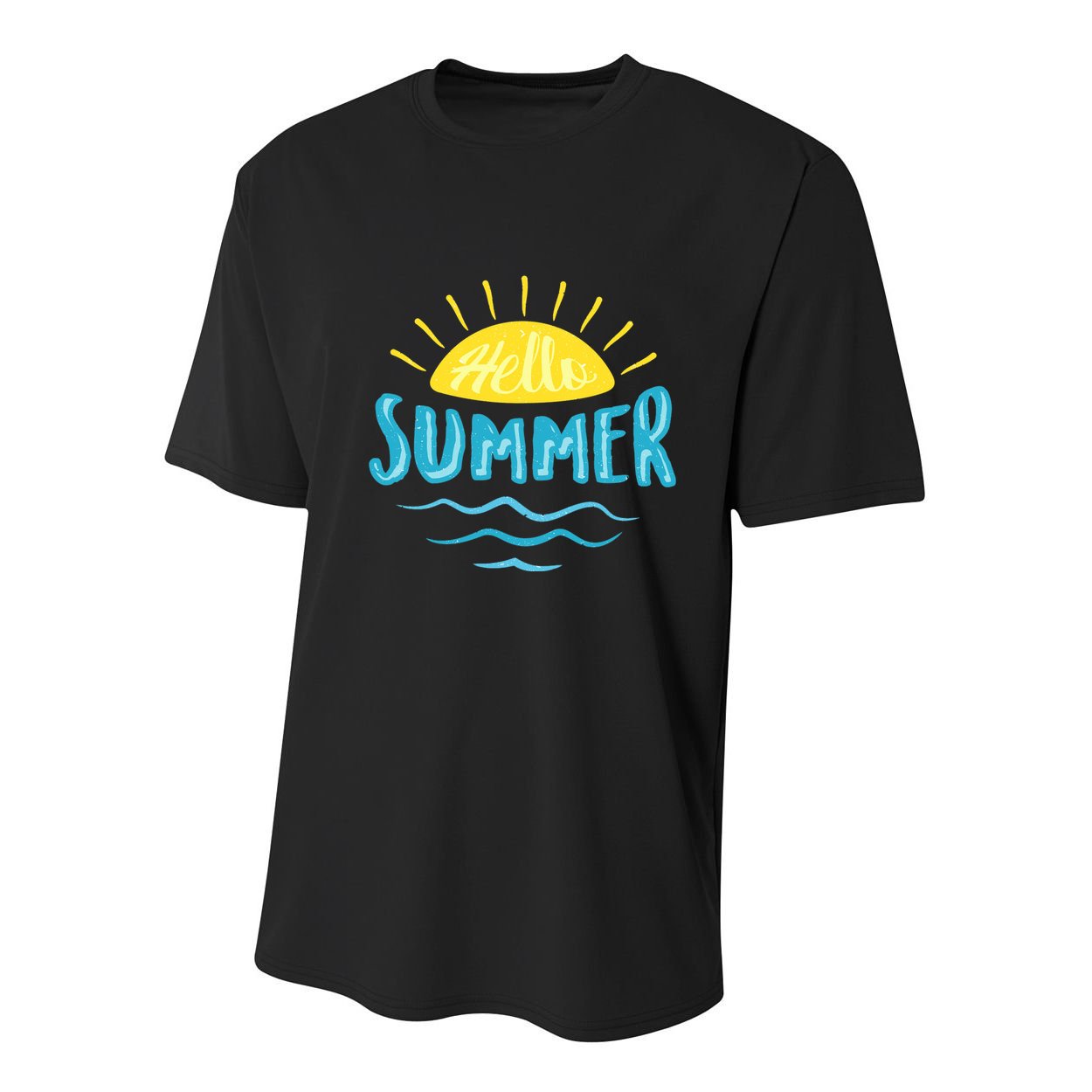 Hello Summer Sunset Ocean Wave Youth Performance Sprint T-Shirt
