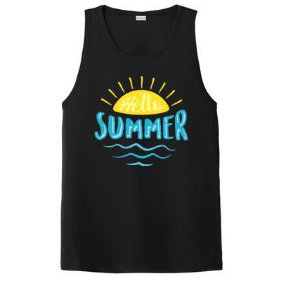 Hello Summer Sunset Ocean Wave PosiCharge Competitor Tank