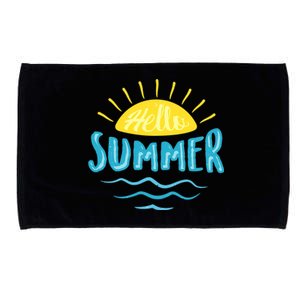 Hello Summer Sunset Ocean Wave Microfiber Hand Towel