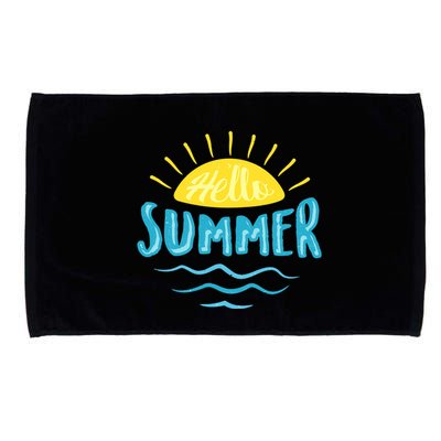 Hello Summer Sunset Ocean Wave Microfiber Hand Towel