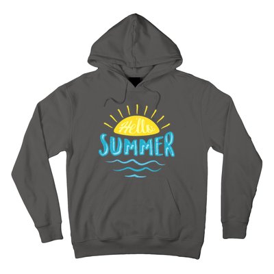 Hello Summer Sunset Ocean Wave Hoodie