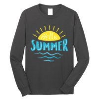 Hello Summer Sunset Ocean Wave Long Sleeve Shirt