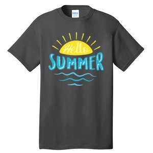 Hello Summer Sunset Ocean Wave Tall T-Shirt