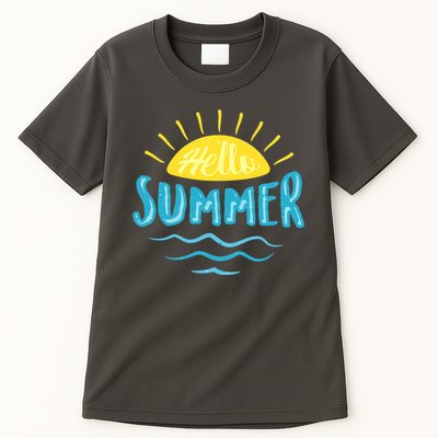 Hello Summer Sunset Ocean Wave Tall T-Shirt
