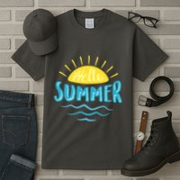 Hello Summer Sunset Ocean Wave Tall T-Shirt