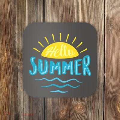 Hello Summer Sunset Ocean Wave Coaster