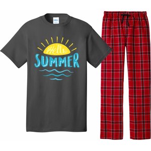 Hello Summer Sunset Ocean Wave Pajama Set