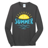 Hello Summer Sunset Ocean Wave Tall Long Sleeve T-Shirt