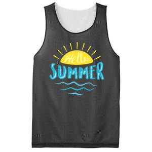 Hello Summer Sunset Ocean Wave Mesh Reversible Basketball Jersey Tank