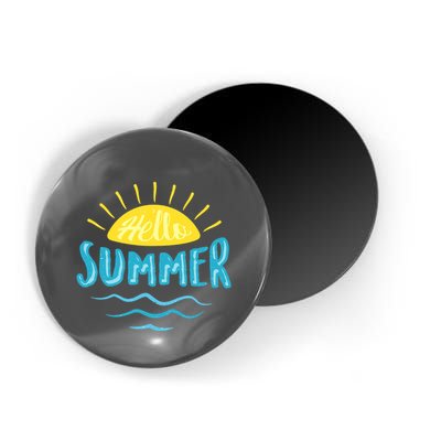 Hello Summer Sunset Ocean Wave Magnet