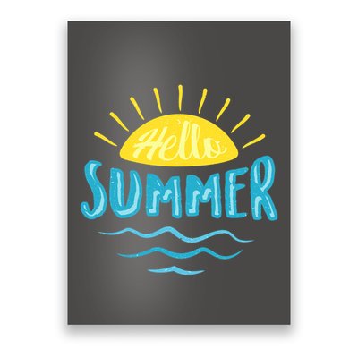 Hello Summer Sunset Ocean Wave Poster
