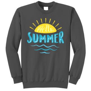 Hello Summer Sunset Ocean Wave Tall Sweatshirt