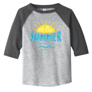 Hello Summer Sunset Ocean Wave Toddler Fine Jersey T-Shirt