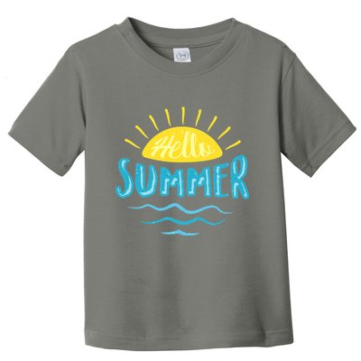 Hello Summer Sunset Ocean Wave Toddler T-Shirt