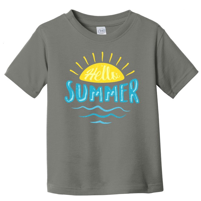 Hello Summer Sunset Ocean Wave Toddler T-Shirt