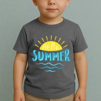 Hello Summer Sunset Ocean Wave Toddler T-Shirt