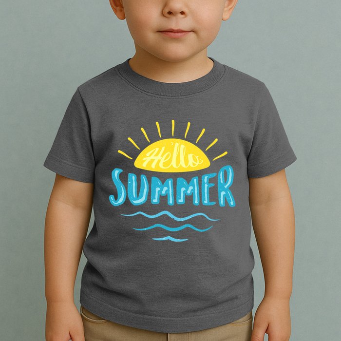 Hello Summer Sunset Ocean Wave Toddler T-Shirt