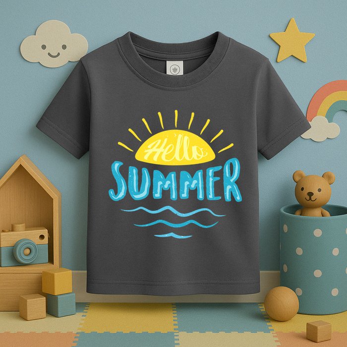 Hello Summer Sunset Ocean Wave Toddler T-Shirt