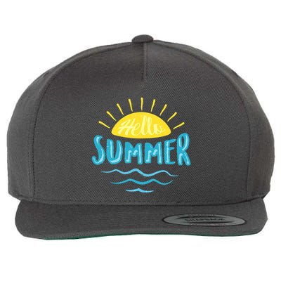 Hello Summer Sunset Ocean Wave Wool Snapback Cap