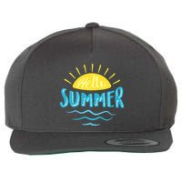 Hello Summer Sunset Ocean Wave Wool Snapback Cap