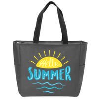 Hello Summer Sunset Ocean Wave Zip Tote Bag