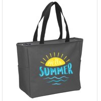 Hello Summer Sunset Ocean Wave Zip Tote Bag