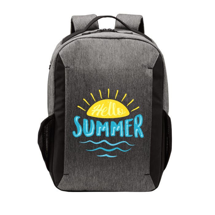 Hello Summer Sunset Ocean Wave Vector Backpack