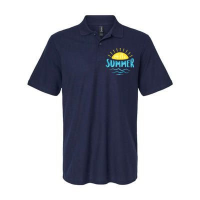 Hello Summer Sunset Ocean Wave Softstyle Adult Sport Polo