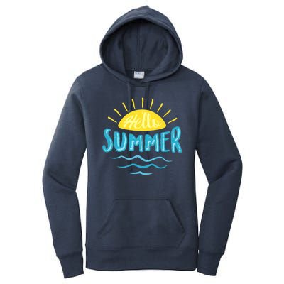 Hello Summer Sunset Ocean Wave Women's Pullover Hoodie