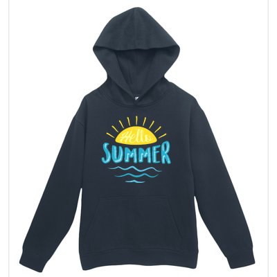 Hello Summer Sunset Ocean Wave Urban Pullover Hoodie