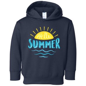 Hello Summer Sunset Ocean Wave Toddler Hoodie